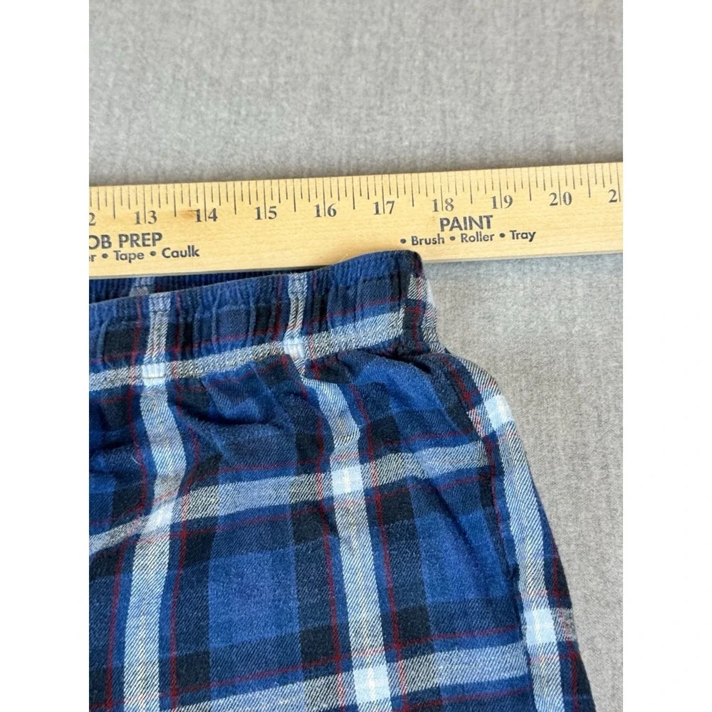 Disney Store Men Sleepwear XL Blue‎ Plaid Mickey Mouse Embroidered Back Pocket